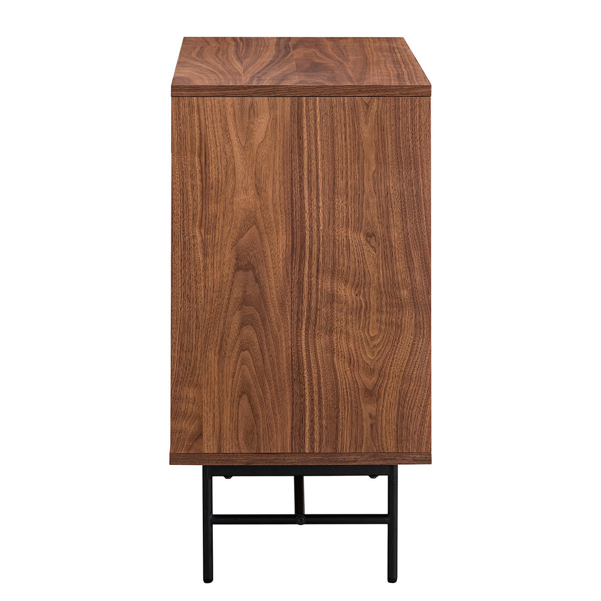 KOMMODE - MDF / Metall - Walnussfarben/Schwarz, Holzwerkstoff/Metall (80/80/40cm) - home24