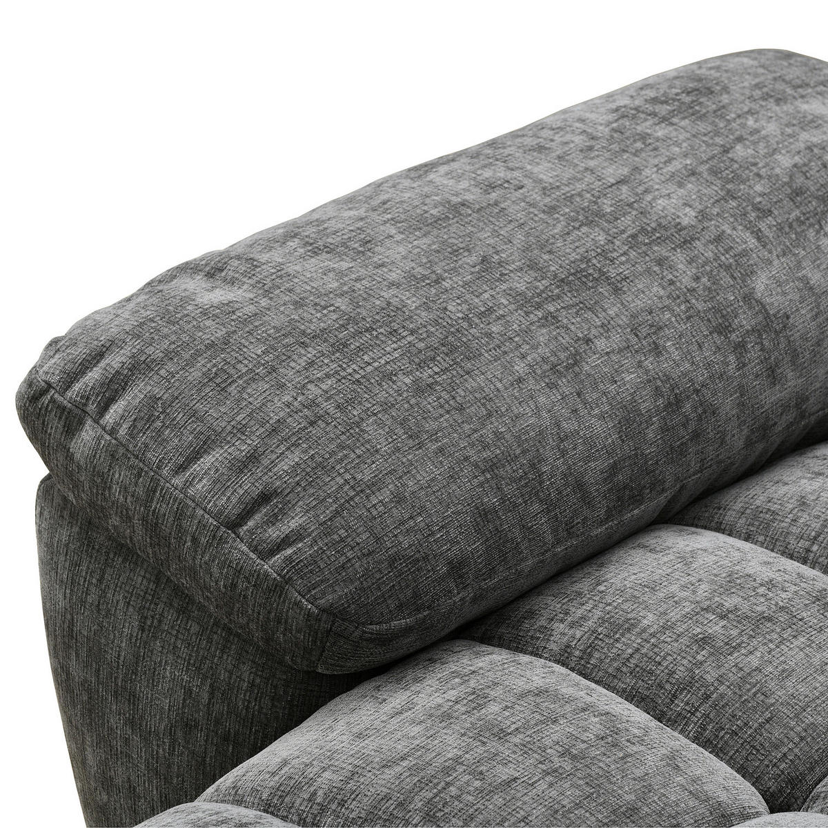 ECKSOFA mit Longchair - Grau - Chenille - Braun/Grau, Textil/Metall (266/178cm) - home24