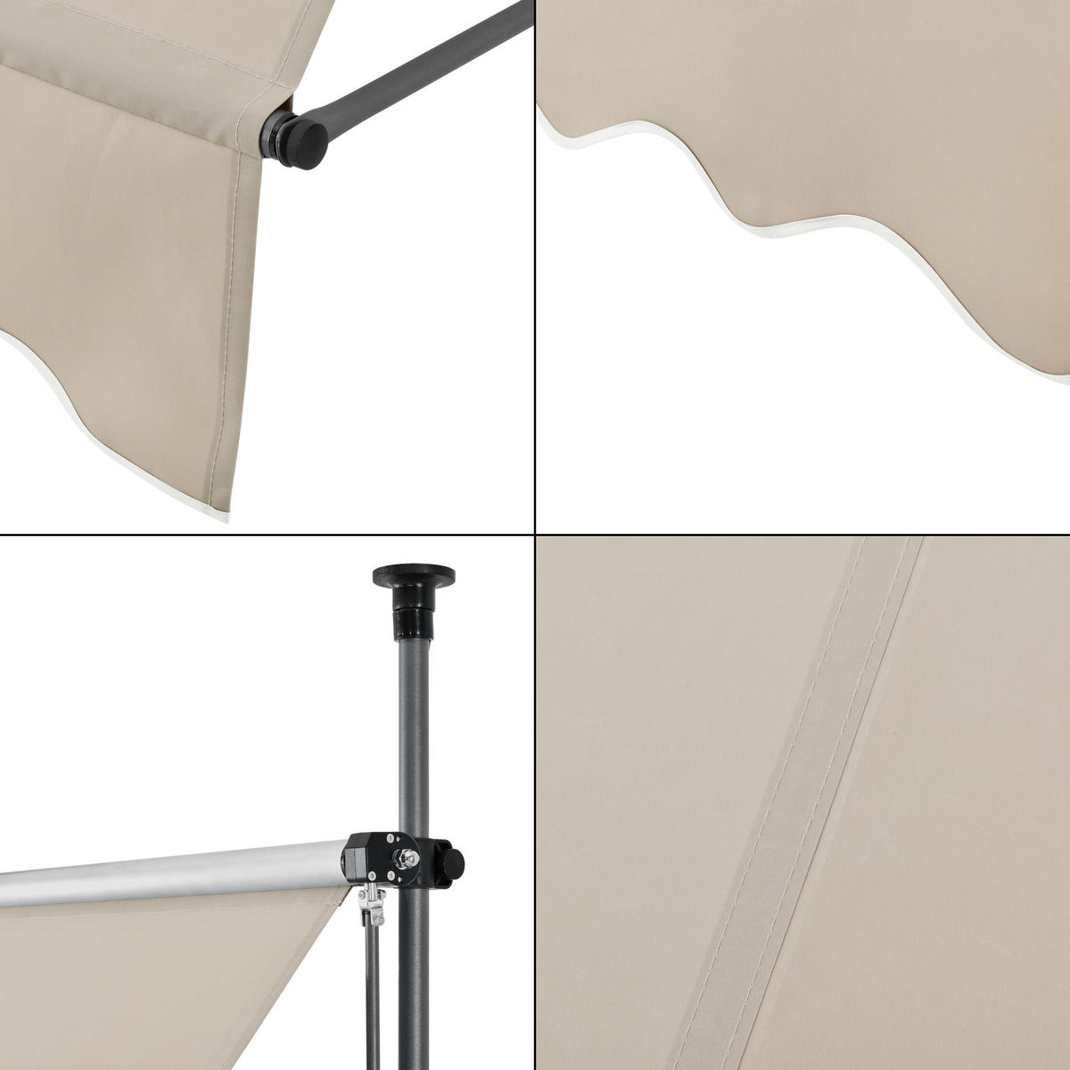 KLEMMMARKISE Stem - Sandfarben, Textil/Metall (200/309/120cm) - pro.tec