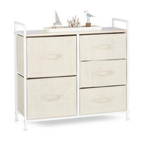 SCHUBLADENBOX - Creme, Holzwerkstoff/Textil (83/77.5/29cm) - Relaxdays