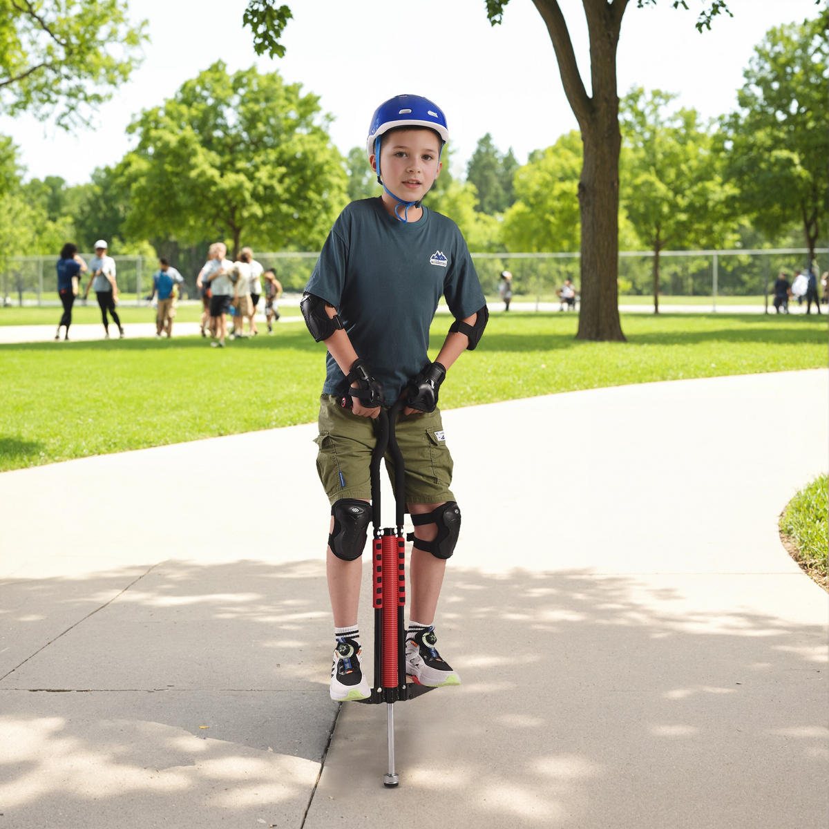 POGO-STICK - Dunkelrot, Kunststoff/Textil (29/6cm) - Relaxdays