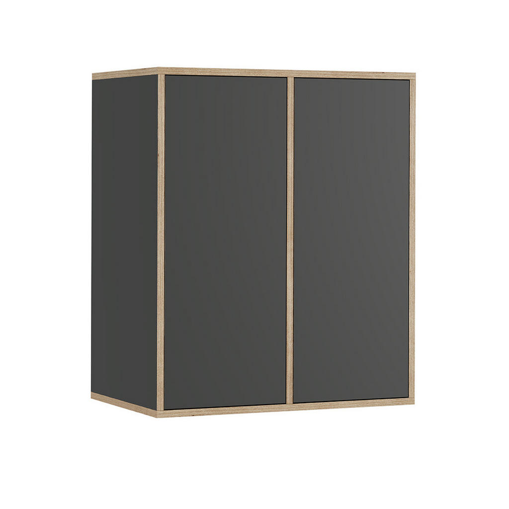 Vicco STĚNOVÁ POLICE Tetrix Antracit 63 x 75 cm se 2 dveřmi