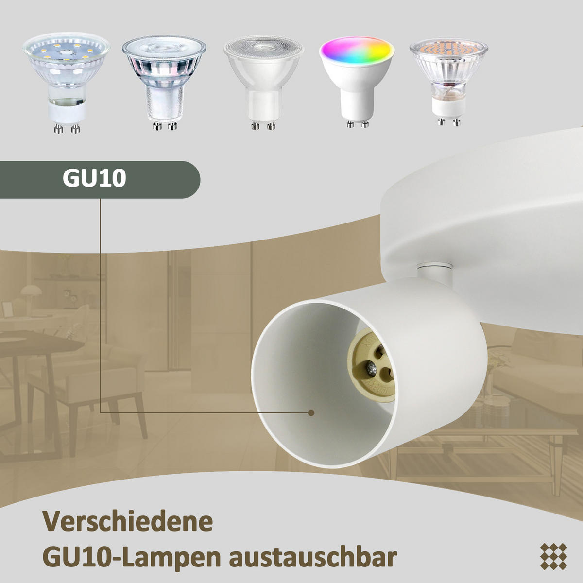 STRAHLER Bayreuth 2-flammig 15/15/14.4 cm - Weiß, Metall (15/15/14.4cm) - Nettlife