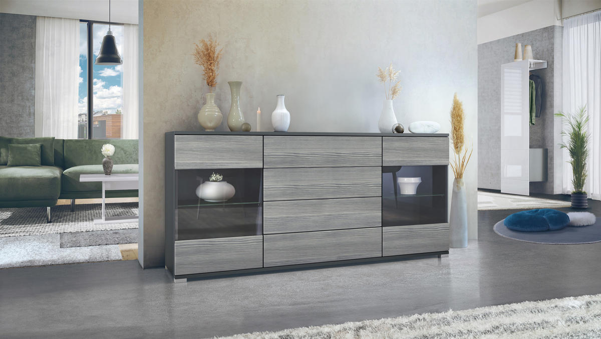 SIDEBOARD Bari Avola-Anthrazit - Anthrazit, Holzwerkstoff (166.5/75.5/35cm) - Vladon