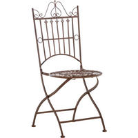 GARTENKLAPPSTUHL Metall Antik Braun - Braun, Metall (39/94/53cm) - CLP