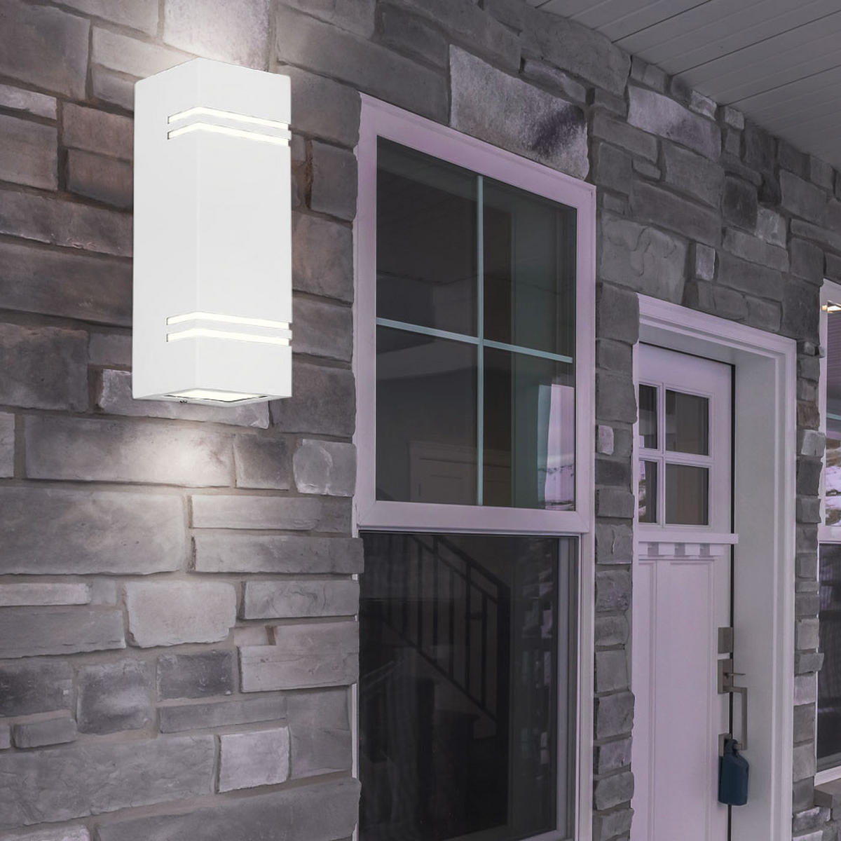 LED AUSSEN-WANDLEUCHTE Aluminium Weiß - Weiß, Metall (8.7/25/8.5cm)