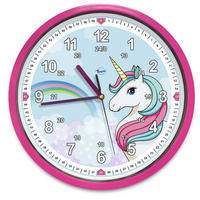 KINDERWANDUHR Einhorn - die Wanduhr für Kinder in Pink - Pink, Kunststoff (3.8/29/29cm) - Bruni