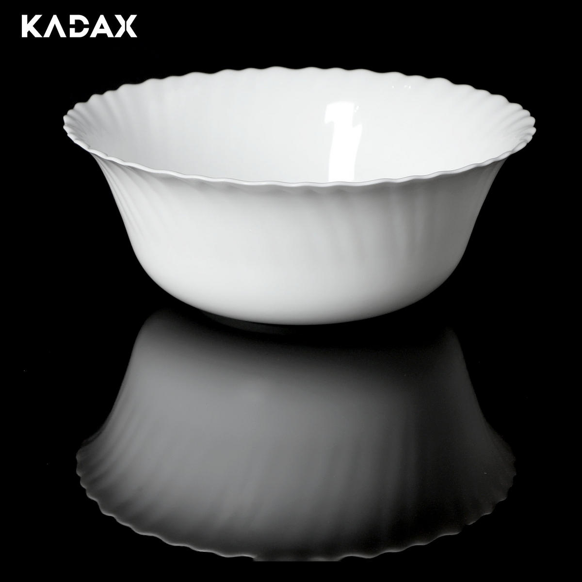 SALATSCHÜSSEL aus Glas, 23 cm, weiß - Weiß, Glas (23cm) - KADAX