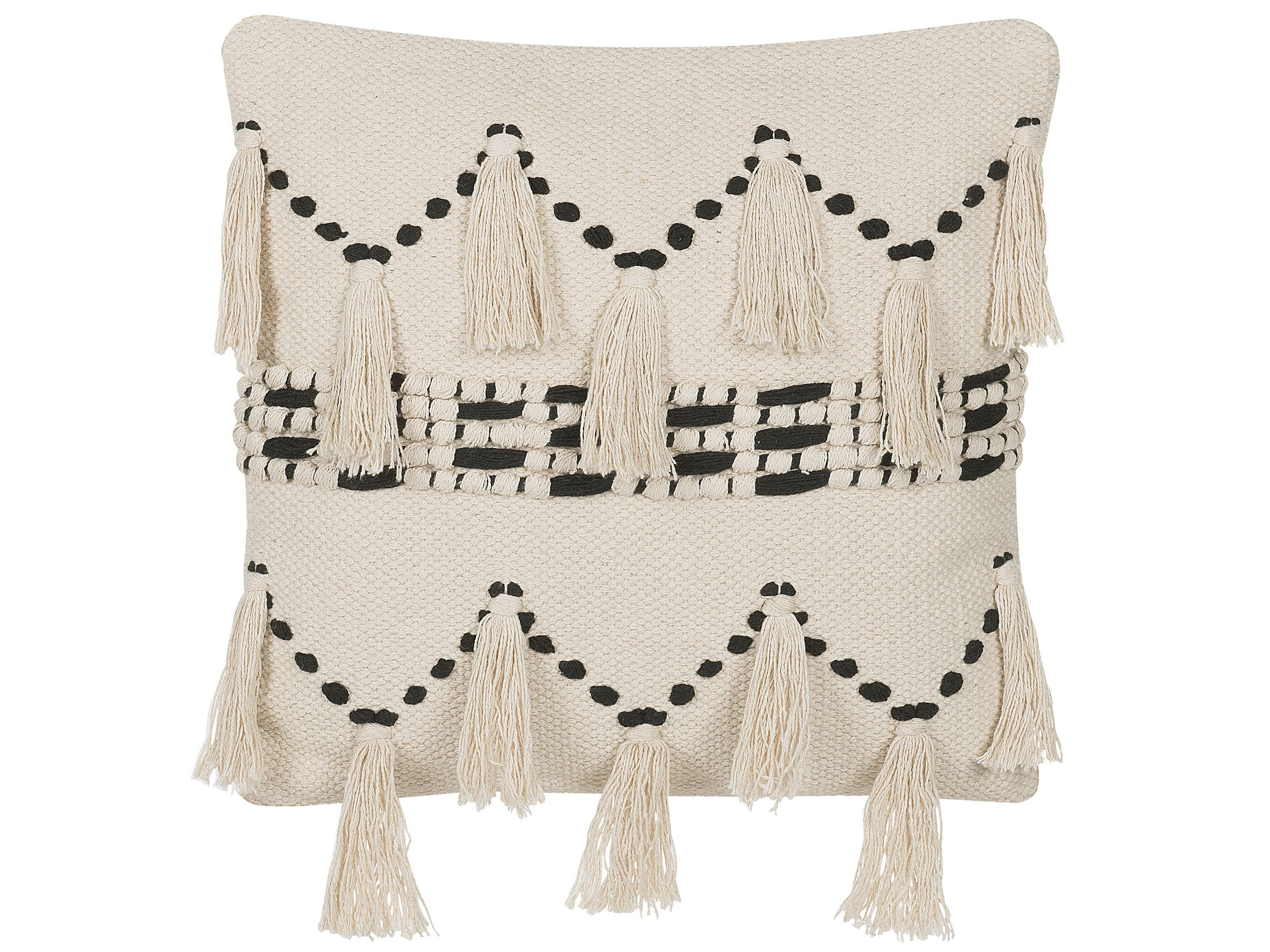 DEKOKISSEN 2er-Set Hellbeige 45/45 cm Thondi - Beige, Naturmaterialien/Textil (45/45cm) - Beliani