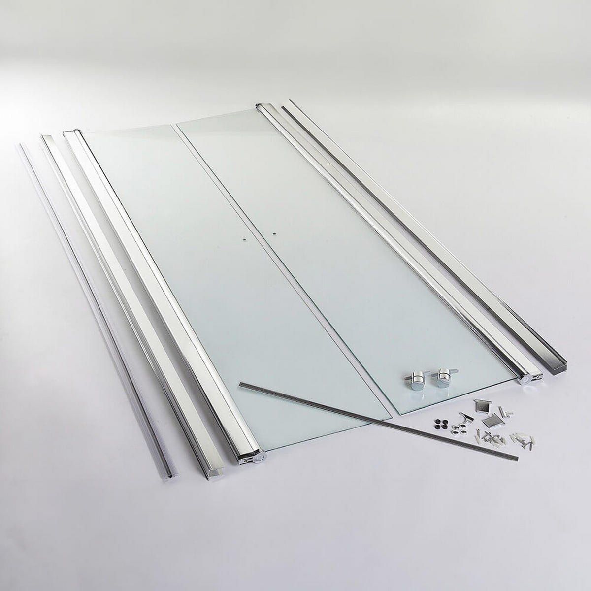 PENDELTÜR Milchglas LAVEA - Silberfarben, Glas/Metall (75/195cm) - Home Deluxe