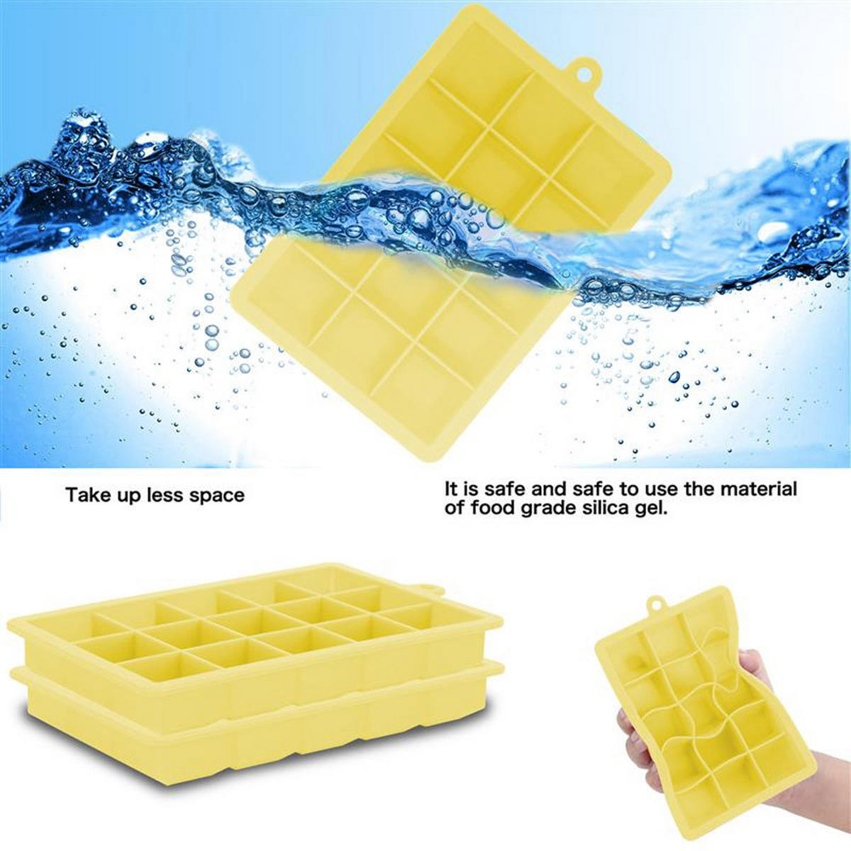 EISWÜRFELFORM 2er Set - Gelb, Kunststoff (13/2.5/18cm) - Intirilife