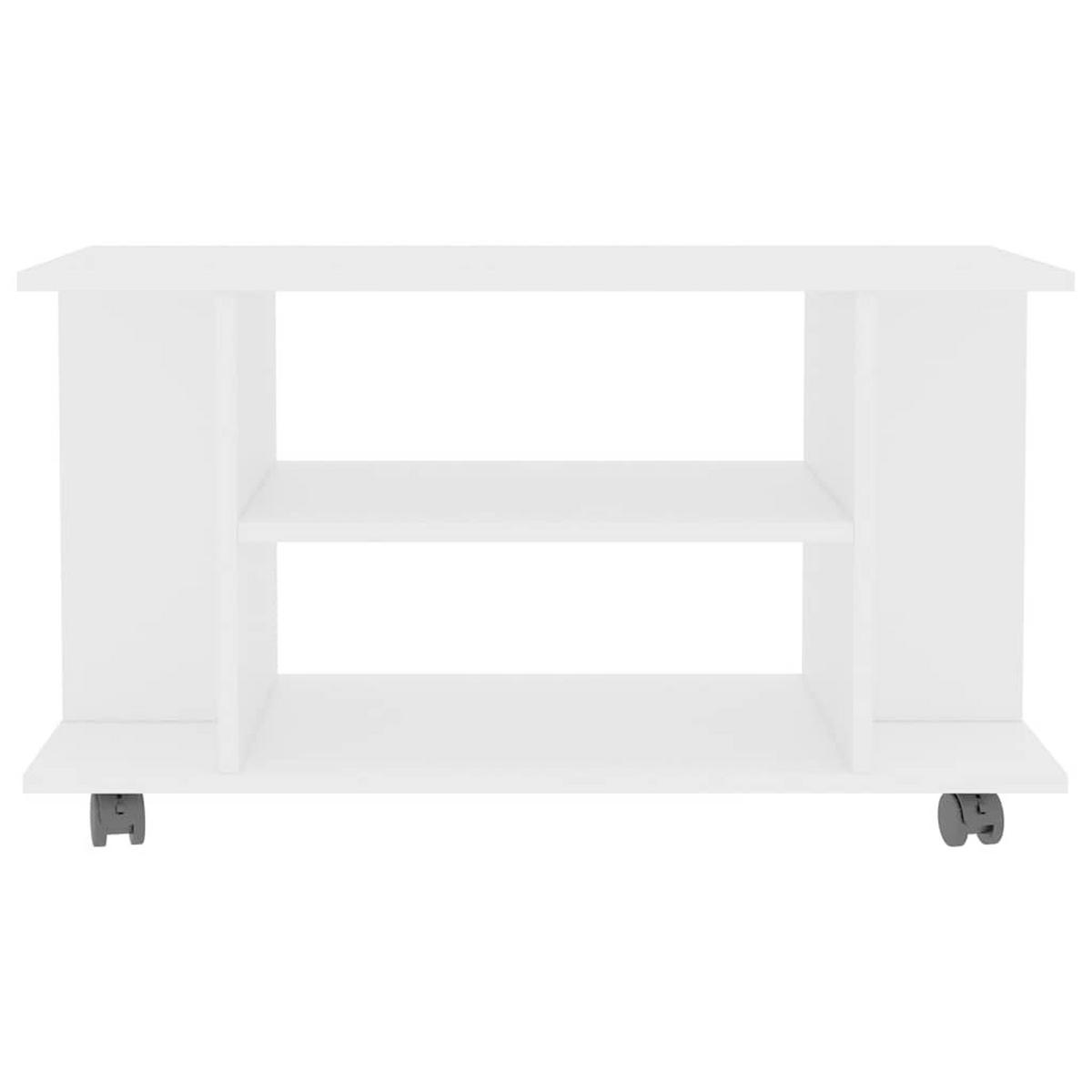 TV-SCHRANK Mit Rollen Weiss 80/40/45 Cm Holzwerkstoff - Weiß, Holzwerkstoff (40/45/80cm) - vidaXL