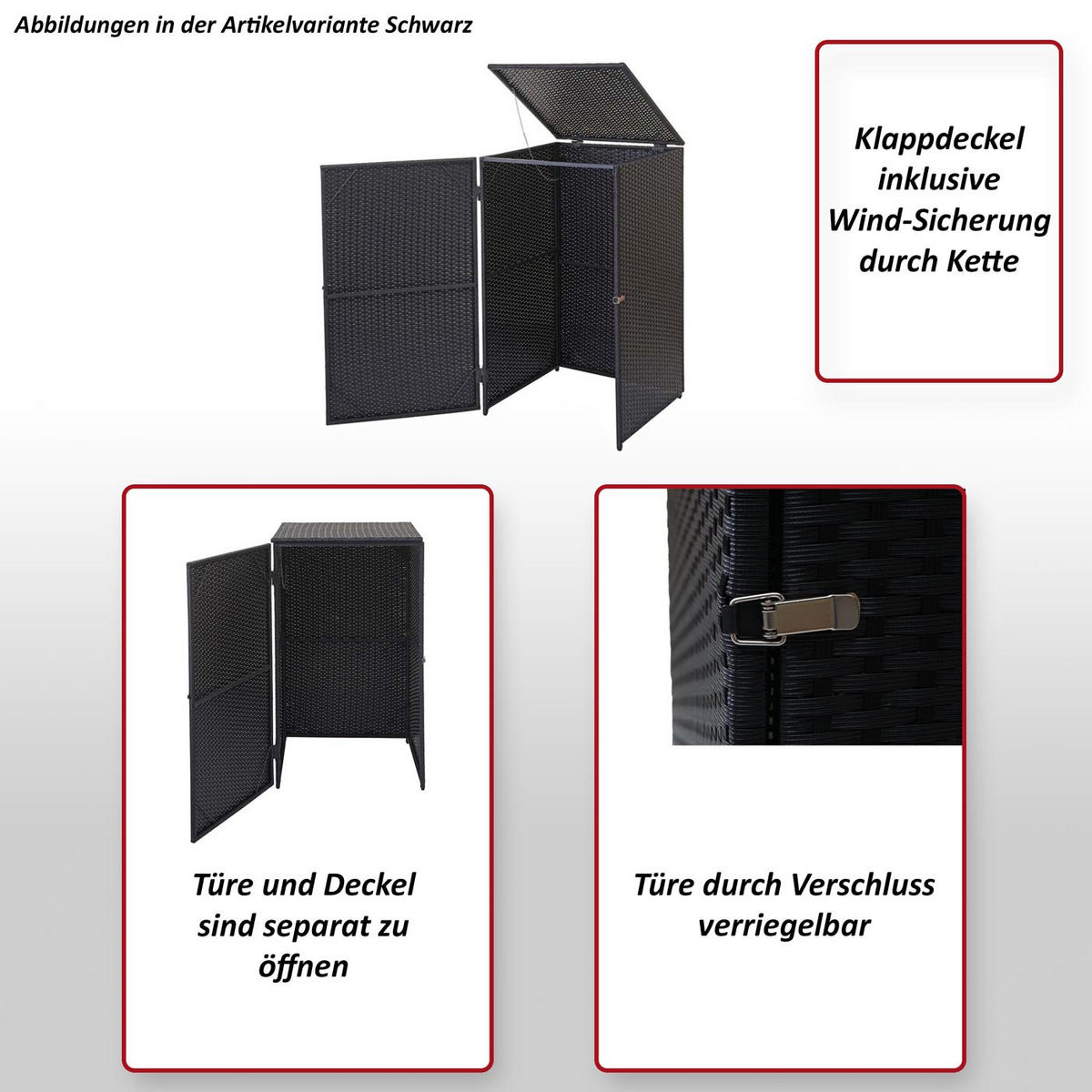 MÜLLTONNENVERKLEIDUNG 120L Braun - Braun, Kunststoff (65/110/66cm) - MCW