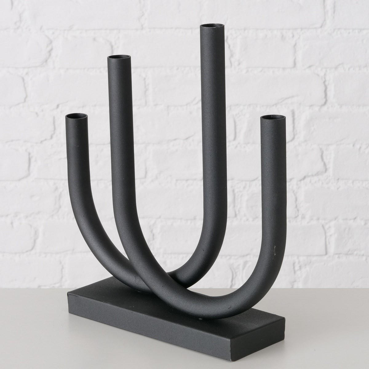 KERZENSTÄNDER Tonis 33/9/34 cm - Schwarz, Metall (9/34/33cm) - Boltze Home