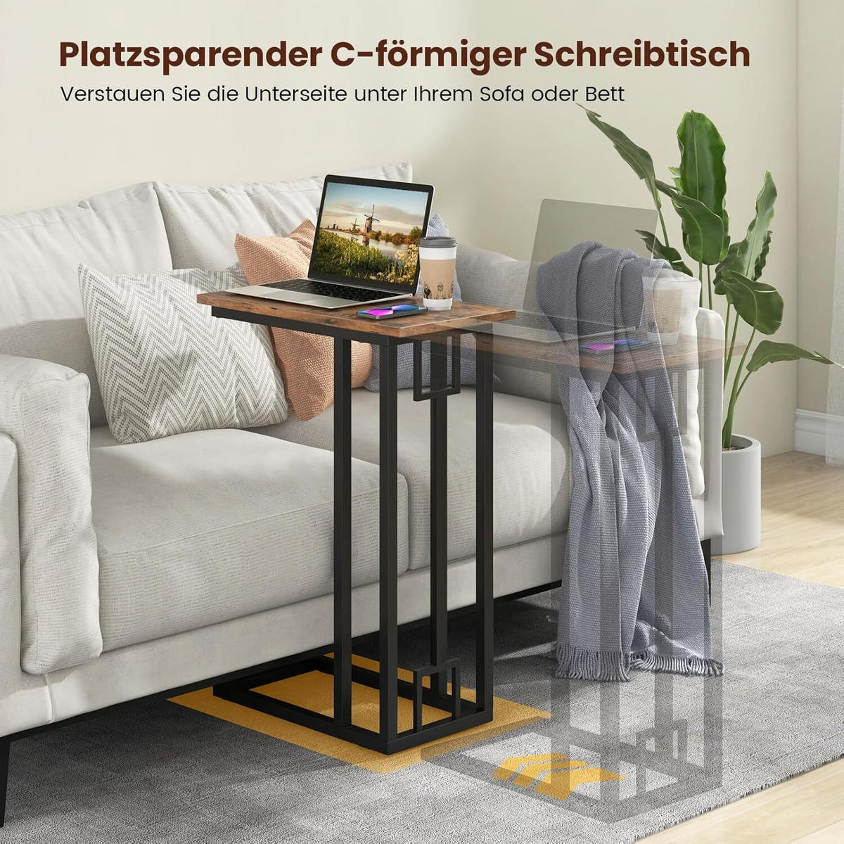 SIDOBORD 66 cm Brun - Brun, Trä (26/48/66cm) - COSTWAY