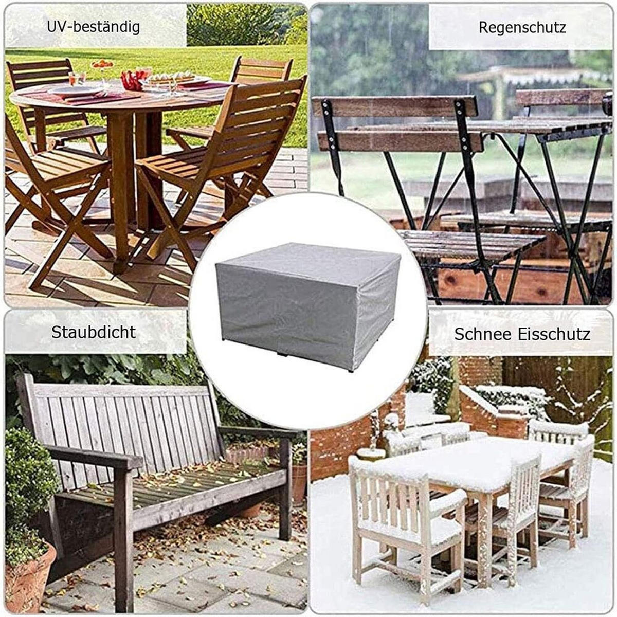 GARTENMÖBELABDECKUNG, 210D Oxford-Gewebe, Silber, 120 x 60 x 106 cm - Silberfarben, Textil (60/106/120cm) - Weltevree