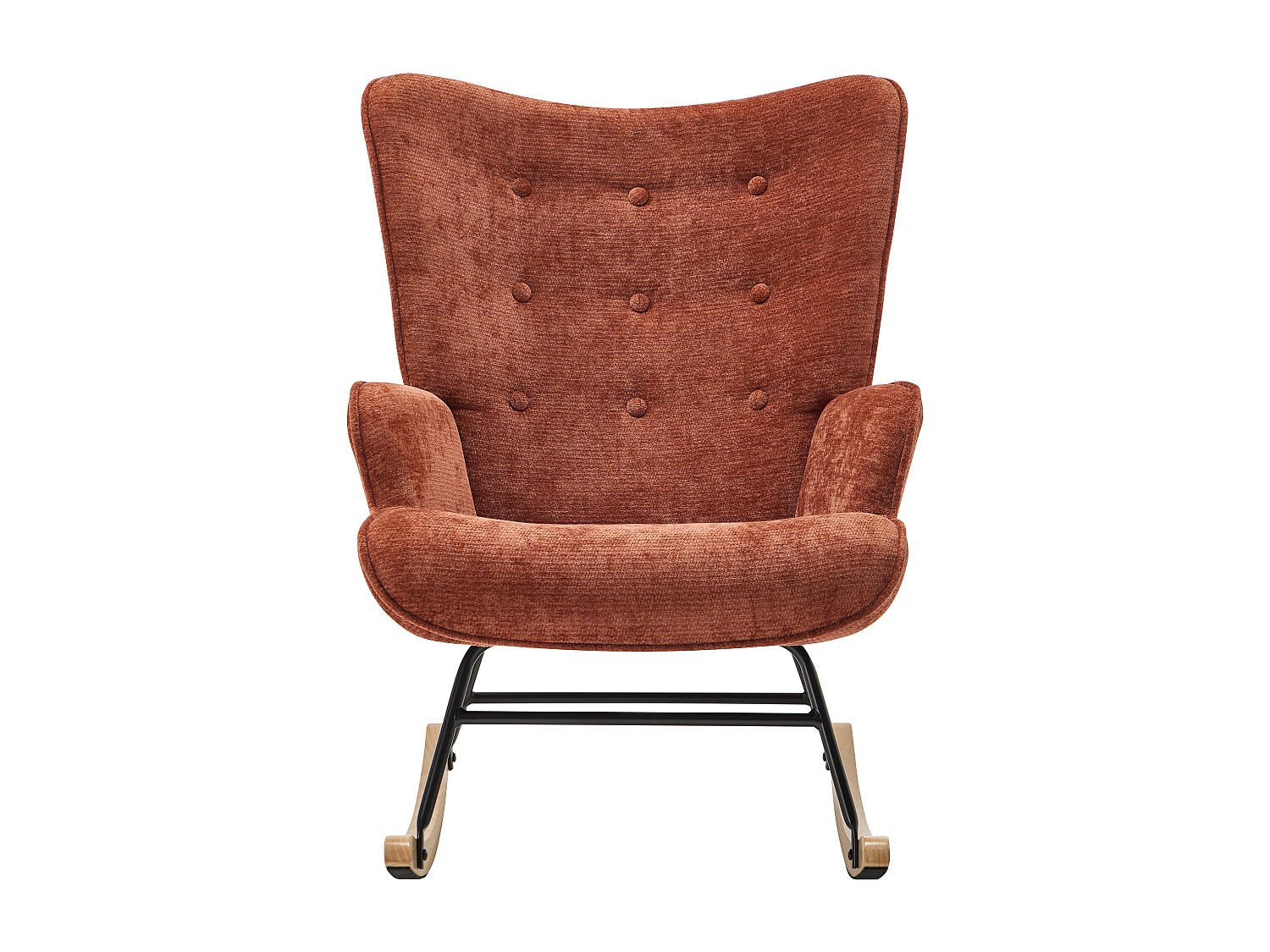SESSEL mit gerader Rückenlehne - 1 Person - stoff - terracotta Elmina - Terracotta, Holz/Textil (86/91/68cm) - Vente-Unique