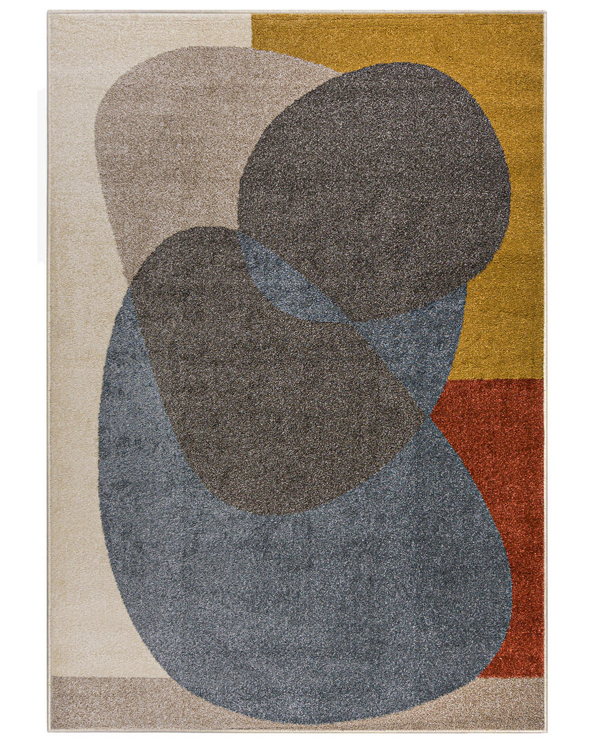 TEPPICH Beige Geometrisch In-Outdoor Pflanzlich Kurzflor Rechteckig 80 x 150 cm - Schieferfarben/Blaugrau, Textil (80/150cm) - Mazovia