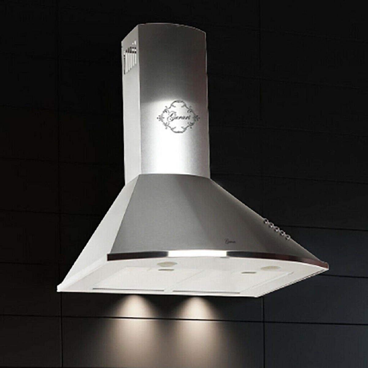 DUNSTABZUGSHAUBE GCH C 046 IS 6/3 + Umluftset, 60 cm Edelstahl - Silberfarben, Metall (60/119/50cm) - Gurari