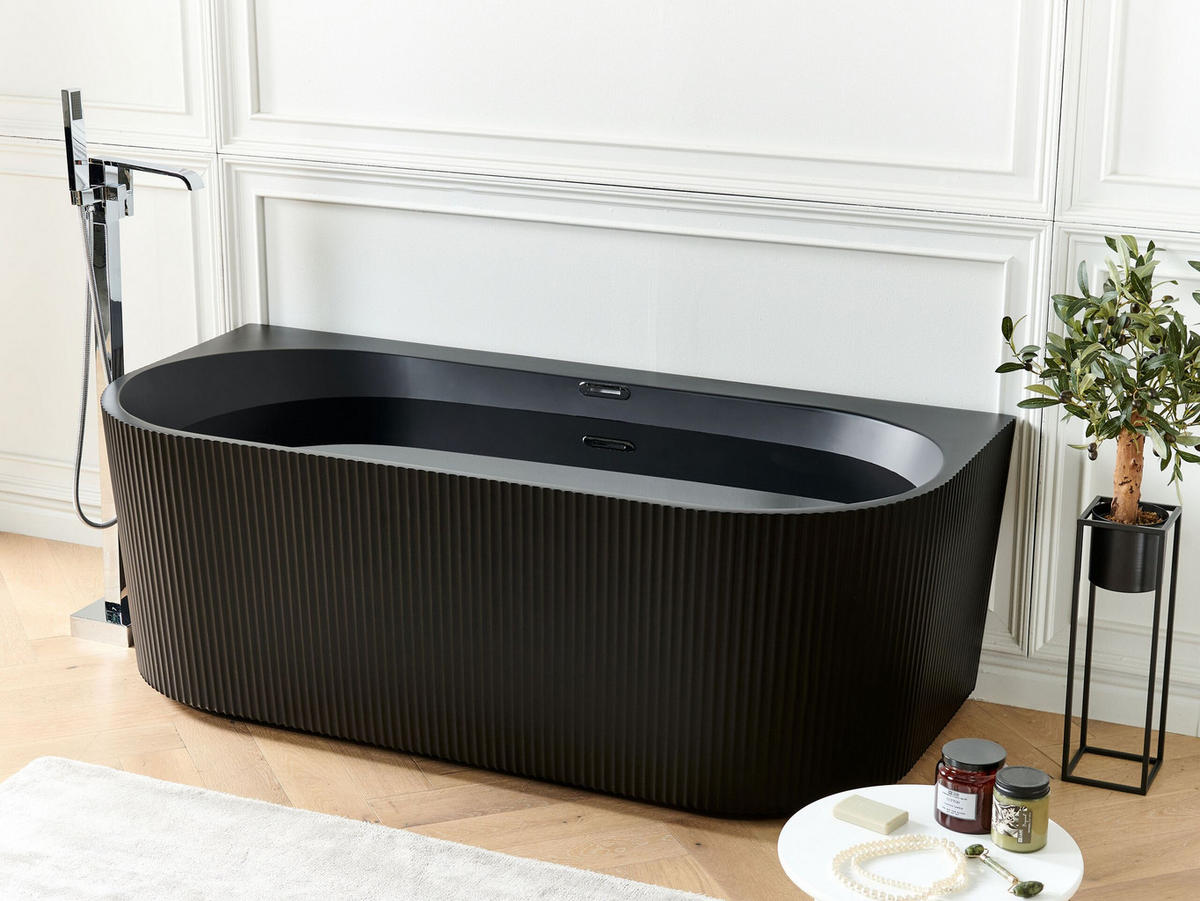 BADEWANNE 80x170x60 cm schwarz Gocta - Schwarz, Kunststoff (80/60/170cm) - Beliani