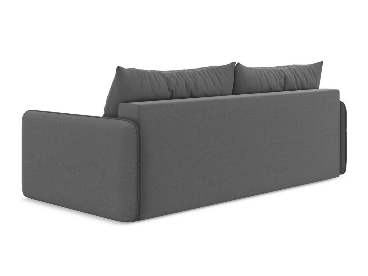 3-SITZER SOFA mit Schlaffunktion Samt Stoff Grau - Schwarz/Grau, Kunststoff/Textil (216/86/105cm) - Makamii