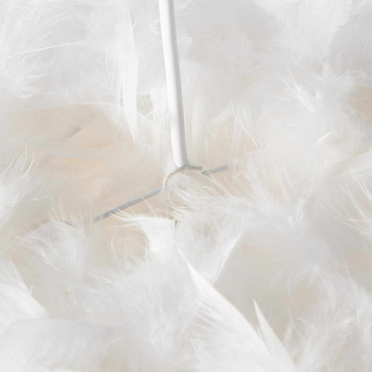 PENDELLEUCHTE - Federn, 1-flammig - Weiß, Naturmaterialien (45/45/145cm) - home24