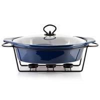 AUFLAUFFORM Modern Kitchen Blau 34/25/17 cm Keramik - Dunkelblau, Keramik (25/17/34cm) - Mondex