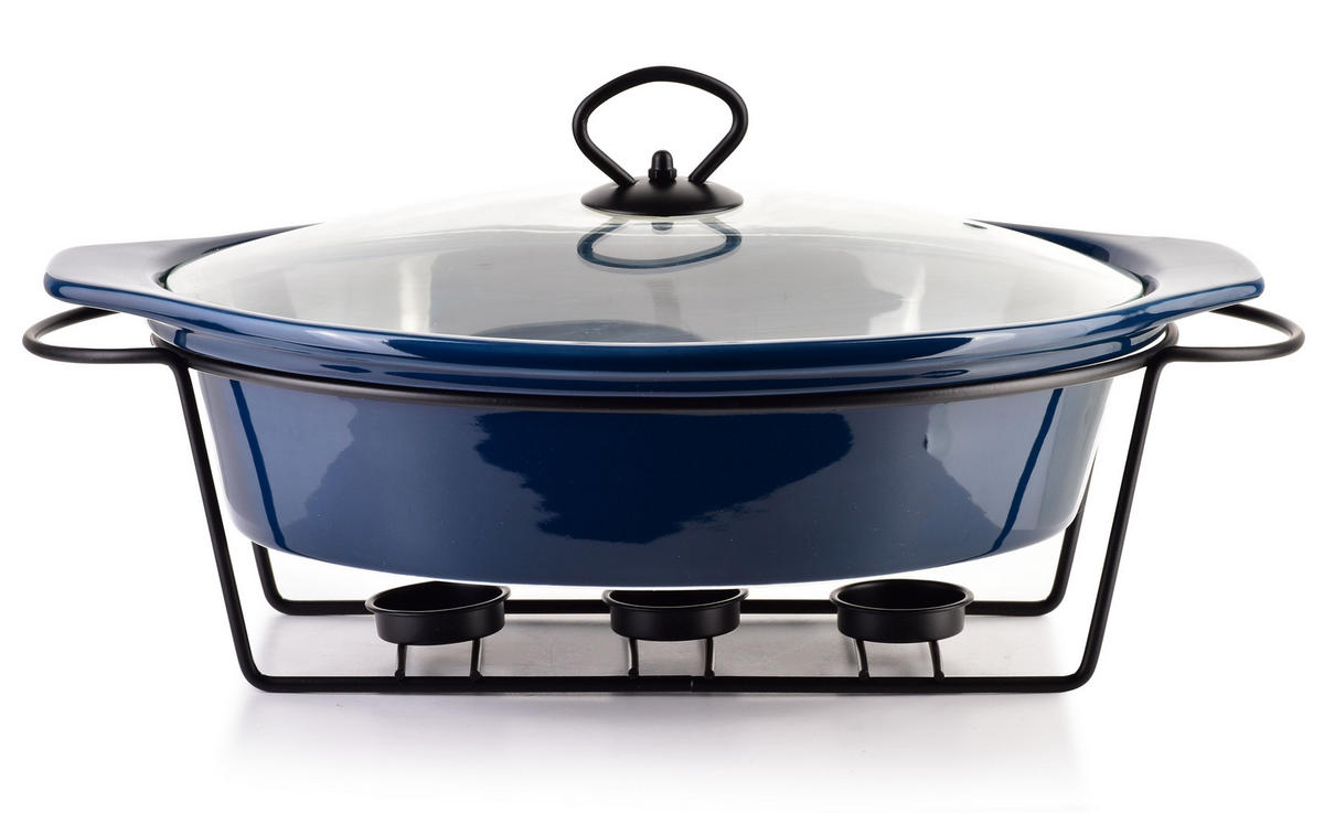 AUFLAUFFORM Modern Kitchen Blau 34/25/17 cm Keramik - Dunkelblau, Keramik (25/17/34cm) - Mondex