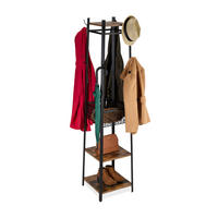 GARDEROBENSTÄNDER - Braun, Holzwerkstoff/Metall (43/181/43cm) - Relaxdays