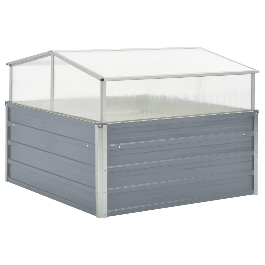 GEWÄCHSHAUS Grau Verzinkter Stahl 100x100x85 cm - Grau, Metall (100/85/100cm)