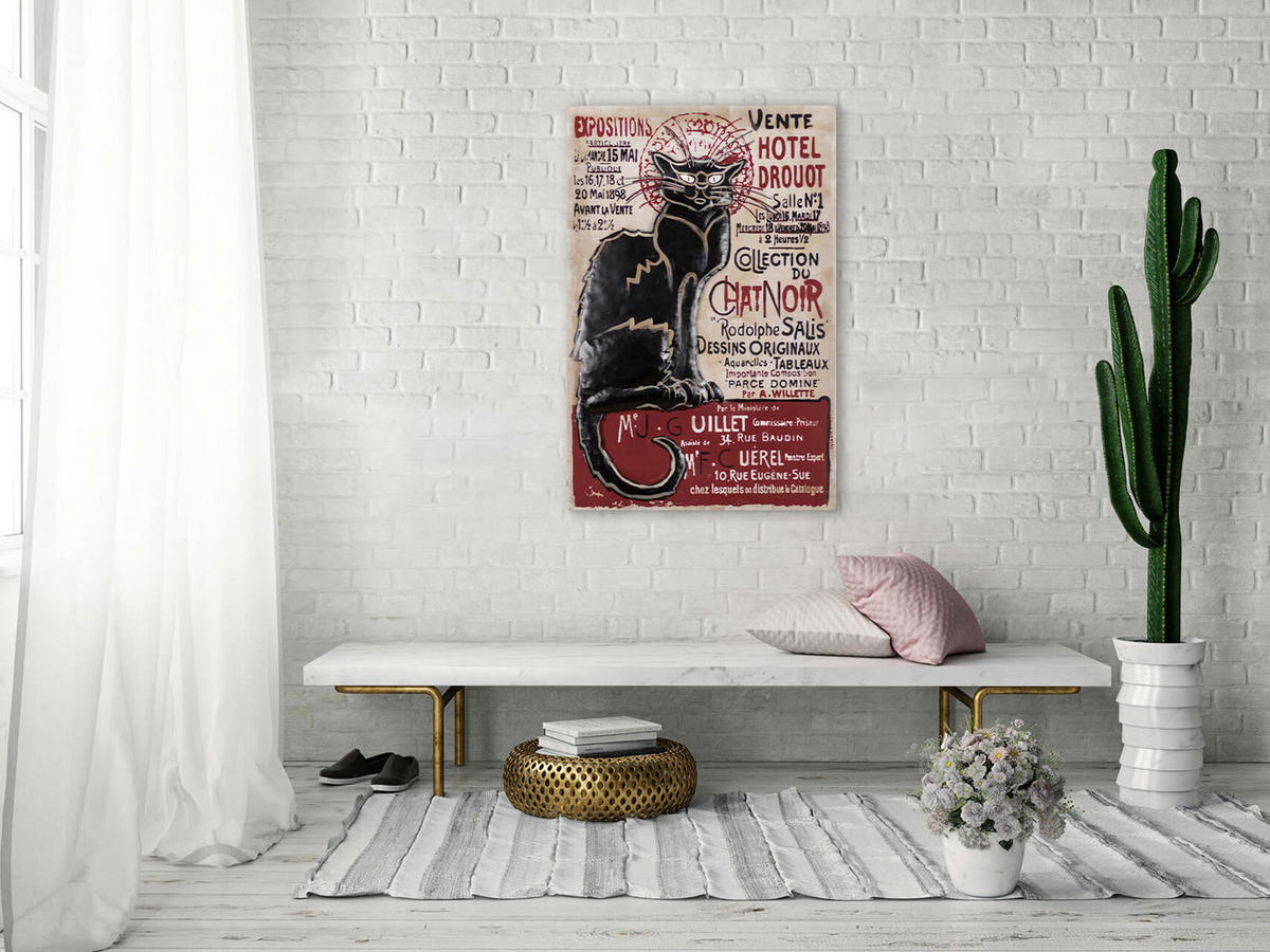 METALLBILD Rot 60/90 cm - Rot/Schwarz, Textil (3.6/90cm) - KUNSTLOFT