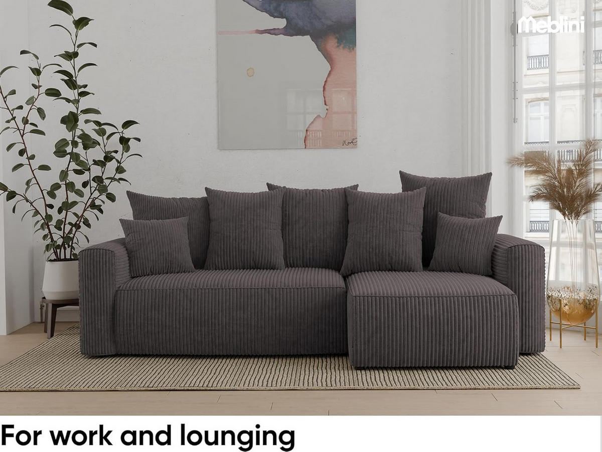 ECKSOFA SOLARIS L - Blau/Grau, Holzwerkstoff (238/142cm) - Meblini