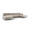 PANORAMASOFA Mamaia aus strukturiertem Stoff beige 6 Sitzplätze - Beige, Textil (185/75/383cm) - Micadoni