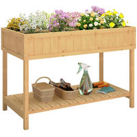 HOCHBEET, Urbanes Holz-Beet 110 x 46 x 76 cm mit Ablage, Natur - Multicolor, Holzwerkstoff (110/76/46cm) - FORIOUS