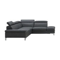 ECKSOFA Talisman Echtleder Anthrazit - Anthrazit, Leder/Metall (271/224cm)
