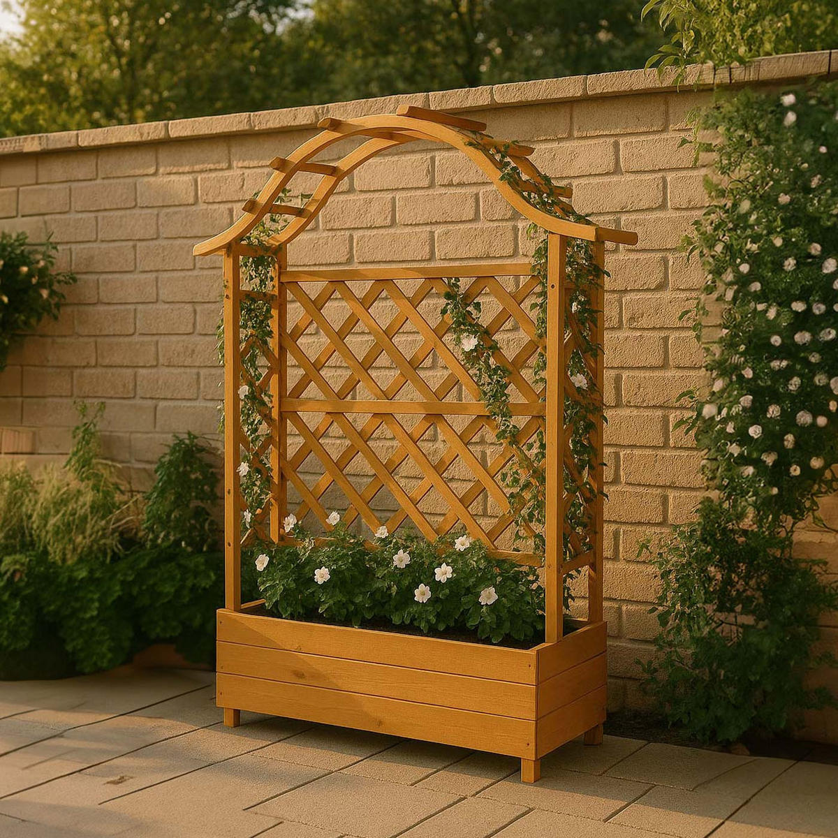 HOCHBEET Beige - Beige, Holz (110/138/44cm) - MCW