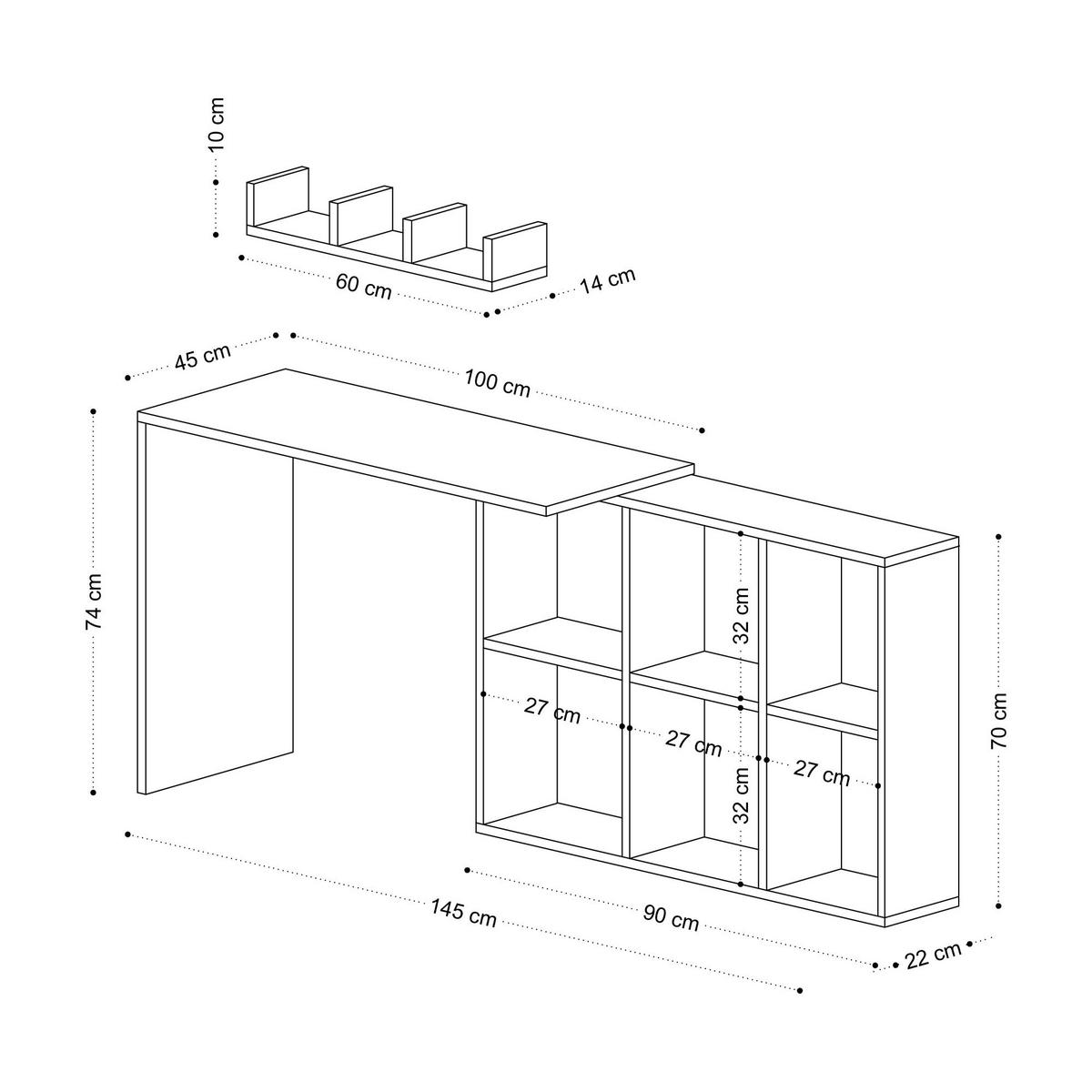 SCHREIBTISCH jack weiss - Weiß, Holzwerkstoff (145/45/74cm) - Habitat Garten