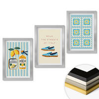 WANDBILDER 3er Set - 20x30 cm Silberner Rahmen - Früchte, Elemente der italienischen Kultur - Silberfarben, Kunststoff (20/30cm) - ArtPrintCave