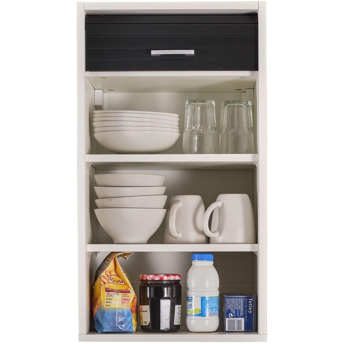 KÜCHENOBERSCHRANK mit Rolladentür 35/40/72cm - Weiß, Holzwerkstoff (40/72/35cm) - Simmob