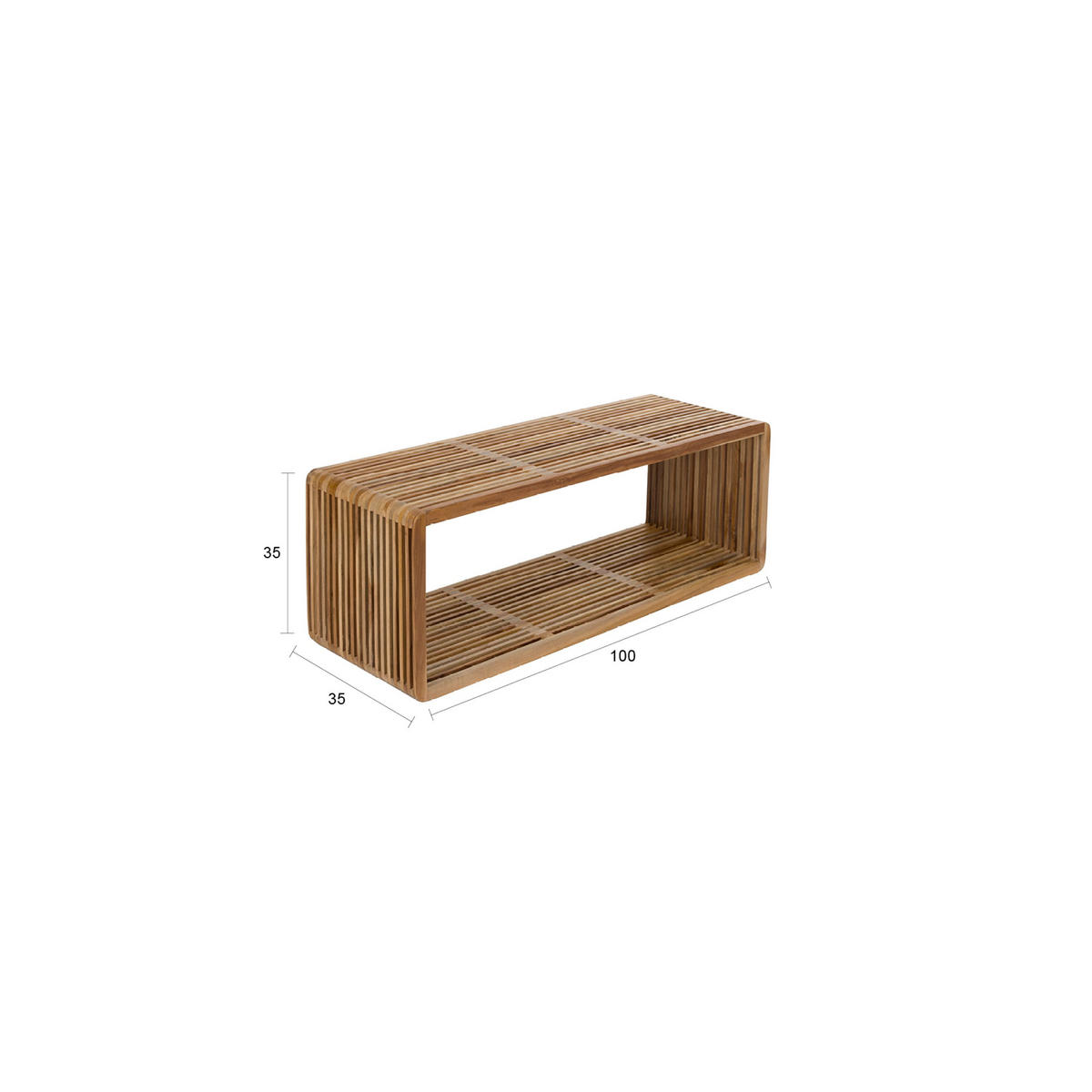 COUCHTISCH Djia Rechteckig - Braun, Holz (100/35/35cm) - Housecraft Living