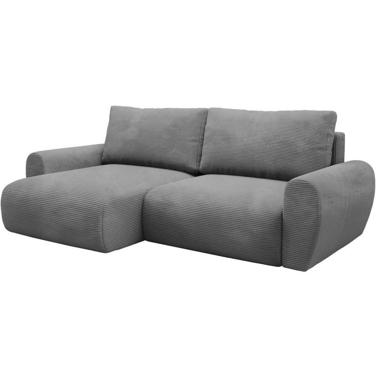 ECKSCHLAFSOFA Poss L grau links - Grau, Textil (253/153cm) - Beautysofa