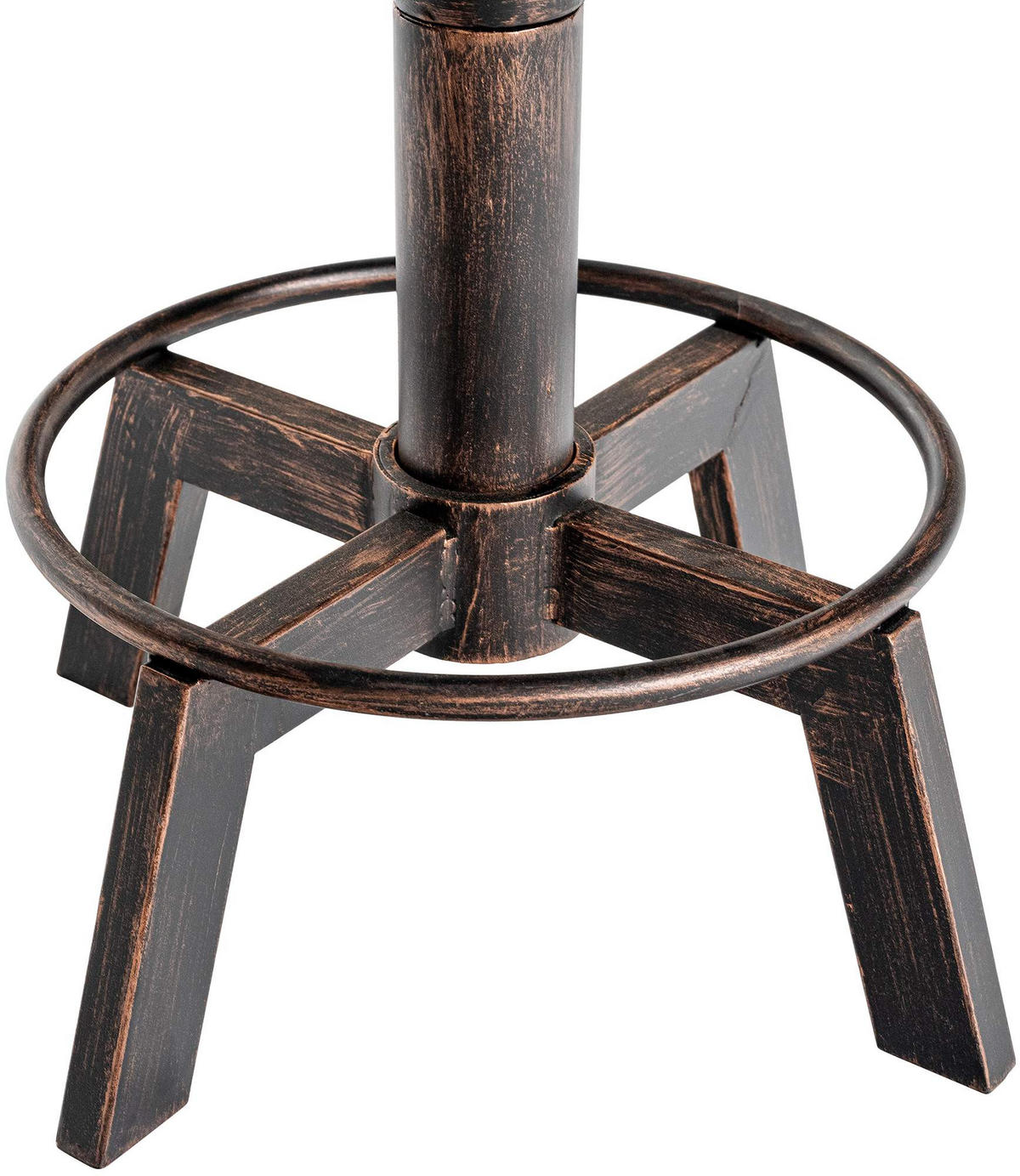 HOCKER 2er Set Lederlook bronze - Bronzefarben, Textil/Metall (42/44/42cm) - CLP