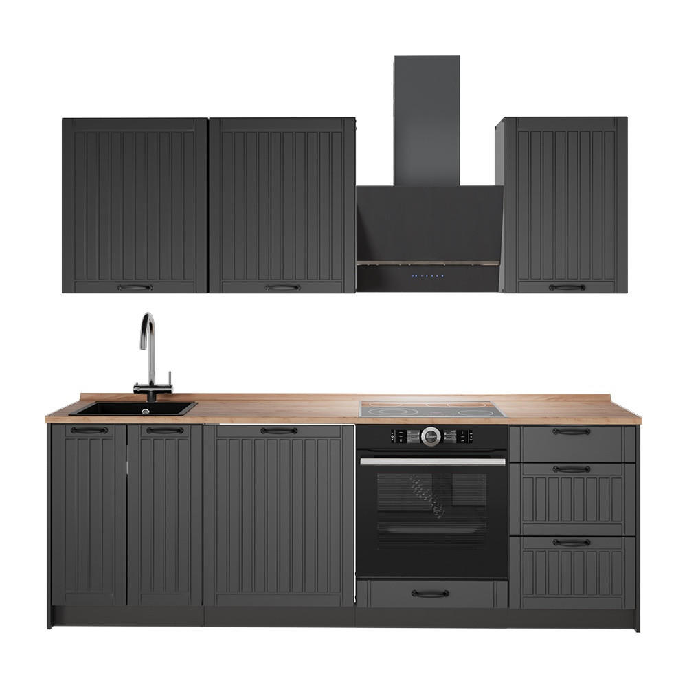 KÖK Fame-Line, Mörkgrå/antracit, 230 cm, AP Oak - Mörkgrå/Antracit, Träbaserade material (230/206.8/60cm) - Vicco