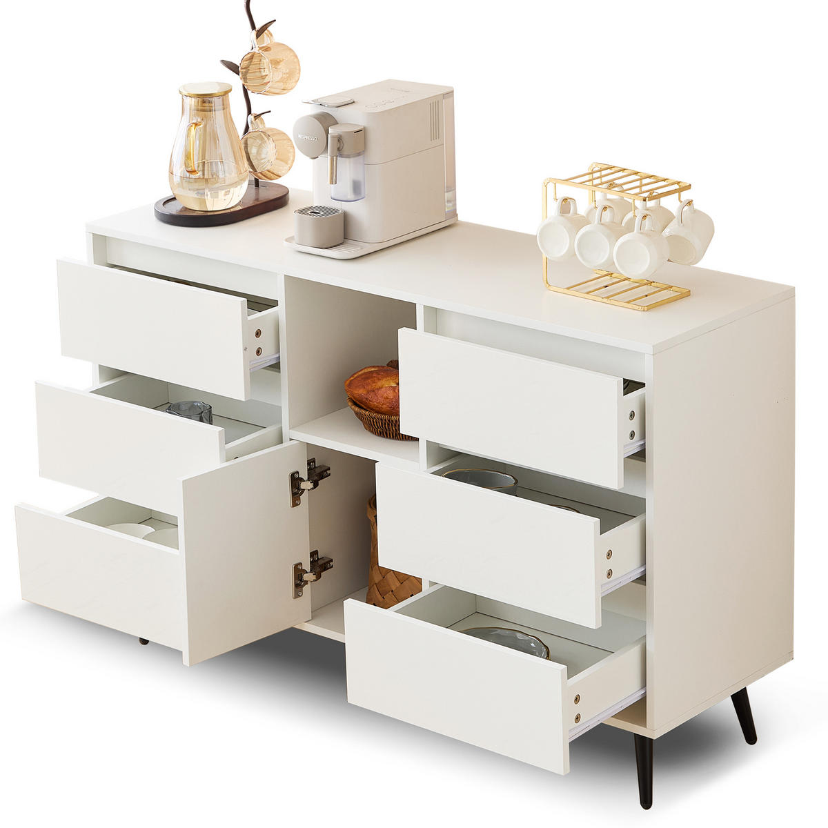 SIDEBOARD Weiß 120/40/80 cm - Weiß, Holzwerkstoff (120/80/40cm) - Urban Meuble
