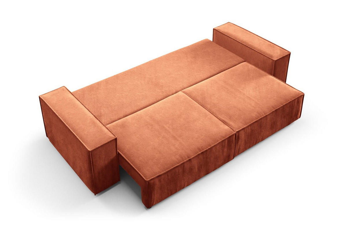 SCHLAFSOFA mit Bettkasten Orange - Orange, Textil (255/88/102cm) - Furnisell