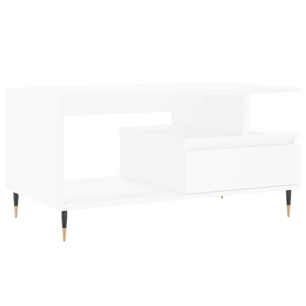 furnicato Couchtisch Weiß 90x45x49 cm