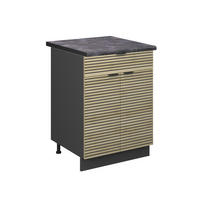 KÜCHENUNTERSCHRANK Fame-Line Eiche Paneel 60 cm mit Schublade, AP Anthrazit - Hellbraun/Eichefarben, Holzwerkstoff (60/82/60cm) - Vicco