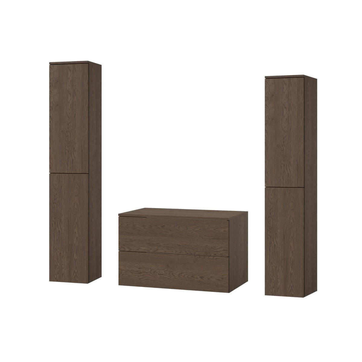 BADMÖBEL-SET Color Baltic Storm 3-Teilig (2S 80 + 2D 160 X2) - Walnussfarben, Holzwerkstoff (140/160/45cm) - mzm24