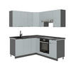 ECKKÜCHE Fame-Line Hellblau-grau/Anthrazit 160 x 190 cm, AP Anthrazit - Anthrazit/Blaugrau, Holzwerkstoff (190/81.6/60cm) - Vicco