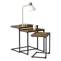 BEISTELLTISCHSET Töreboda im 3er Set - Braun, Holzwerkstoff (35/50/55cm) - [en.casa]